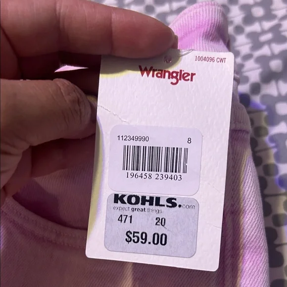 Wrangler Pink Denim Frayed Hem Women's Shorts - Picture 3 of 3